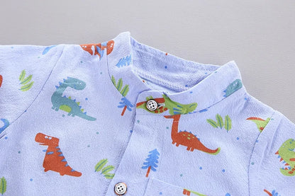 Cartoon Print Toddler Boy Set: Shirt + Pants